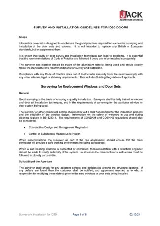 ID30 Door Installation Guidelines