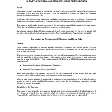 ID30 Door Installation Guidelines
