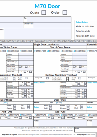 M70 Door Form Fast Glass